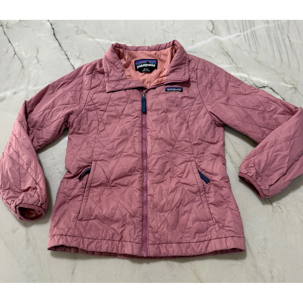 Patagonia Kids Nano Puff Quilted Full Zip Jacket Pink Mauve Medium 10 M 60102